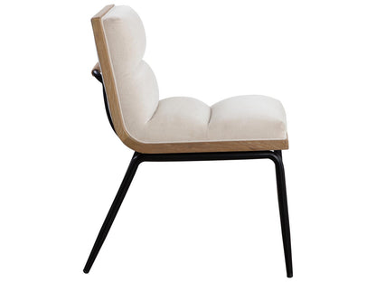 Abilene Upholstered Dining Side Chair in Polo Club Muslin with Matte Black Legs