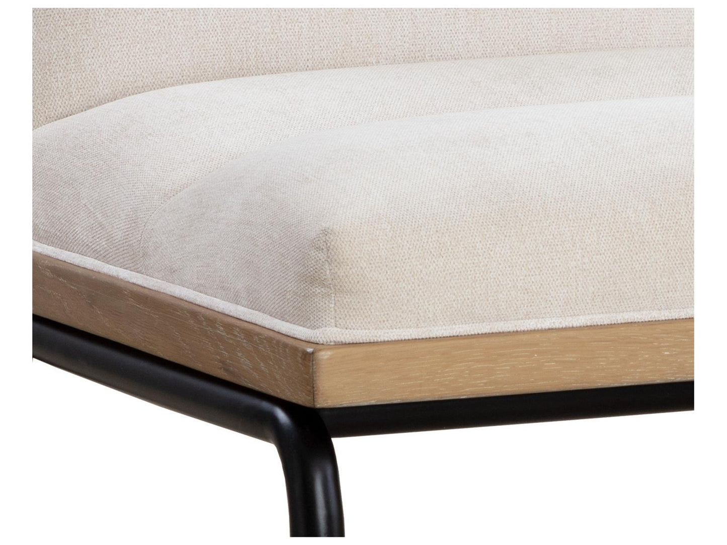 Abilene Upholstered Dining Side Chair in Polo Club Muslin with Matte Black Legs