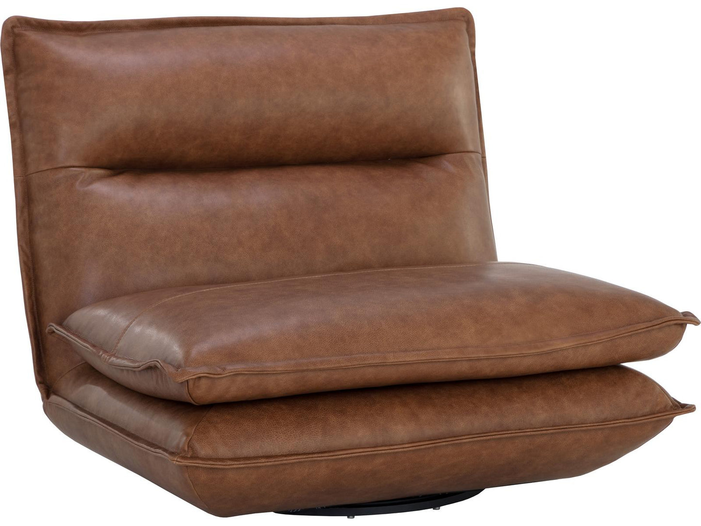 Colson Swivel Brown Leather Accent Chair