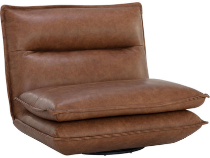 Colson Swivel Brown Leather Accent Chair