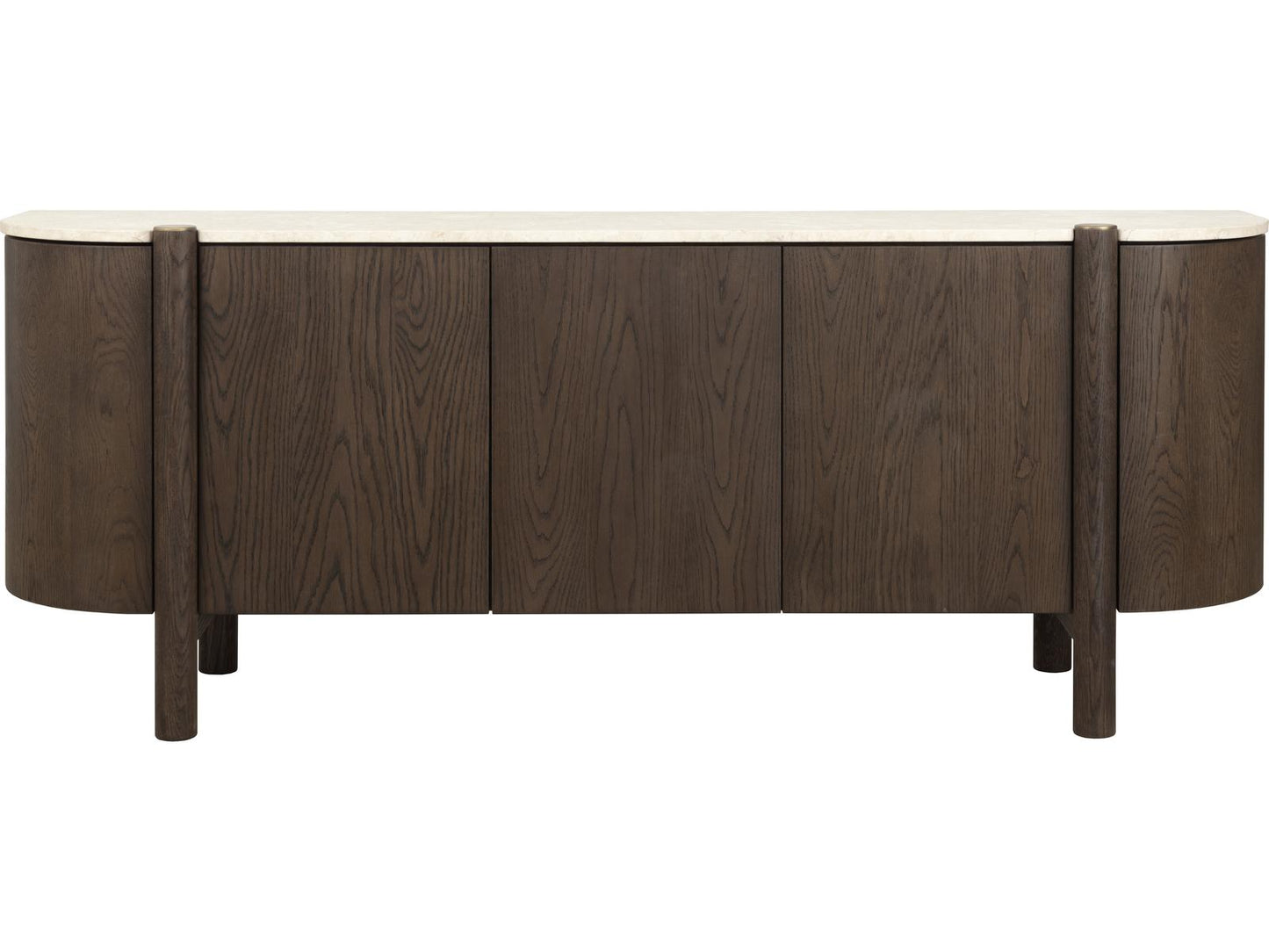 Banyan Modern Sideboard with Cream Marble Top and Oak Wood Base