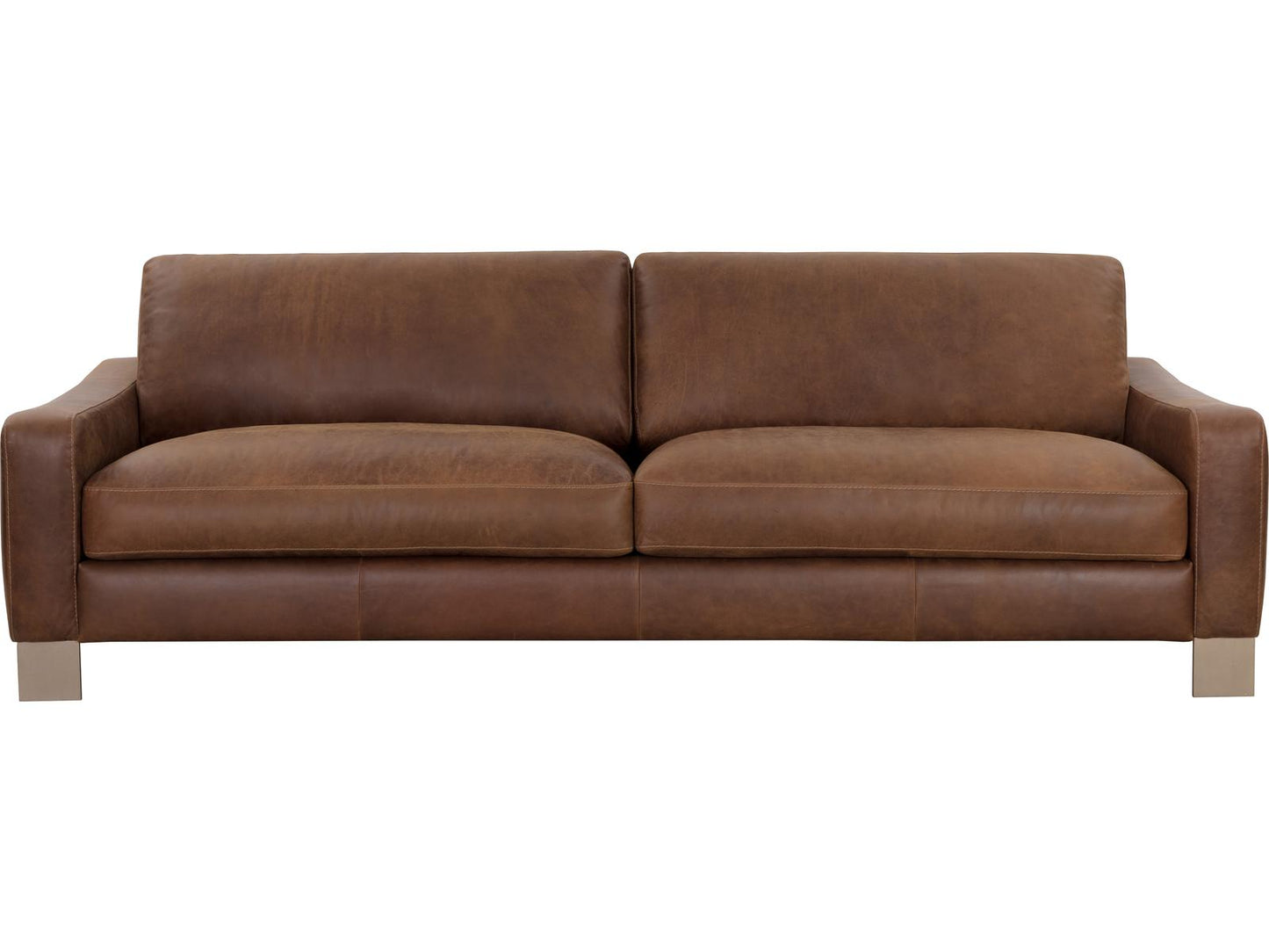 Rafael 3-Seat Aniline Leather Sofa in Lucia Tobacco Brown