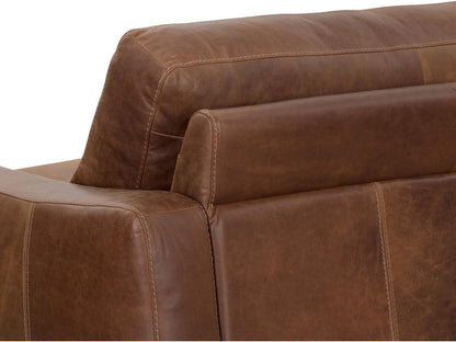 Rafael 3-Seat Aniline Leather Sofa in Lucia Tobacco Brown