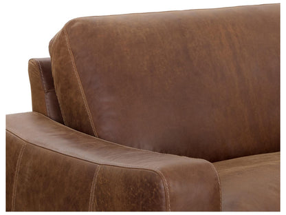 Rafael 3-Seat Aniline Leather Sofa in Lucia Tobacco Brown
