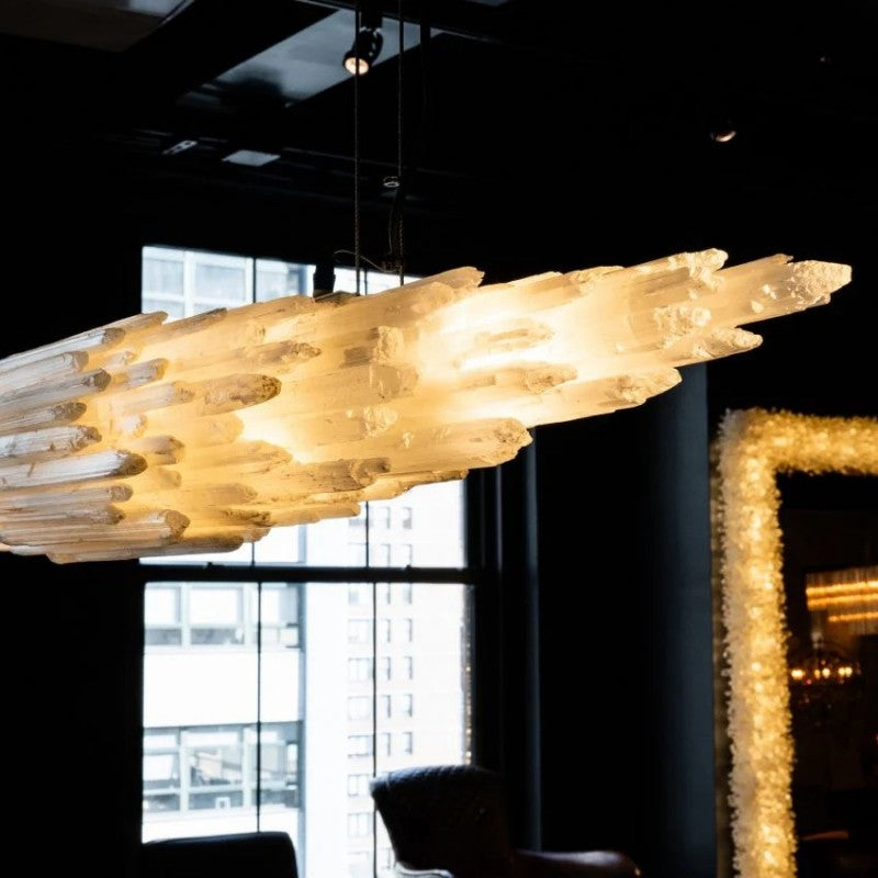 Selenite Crystal Natural Chandelier 47" 59" 71"