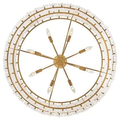 Simona Alabaster Drum 2-Tier Chandelier