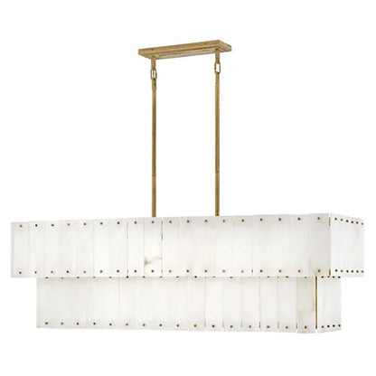 Simona Alabaster Linear 2-Tier Chandelier