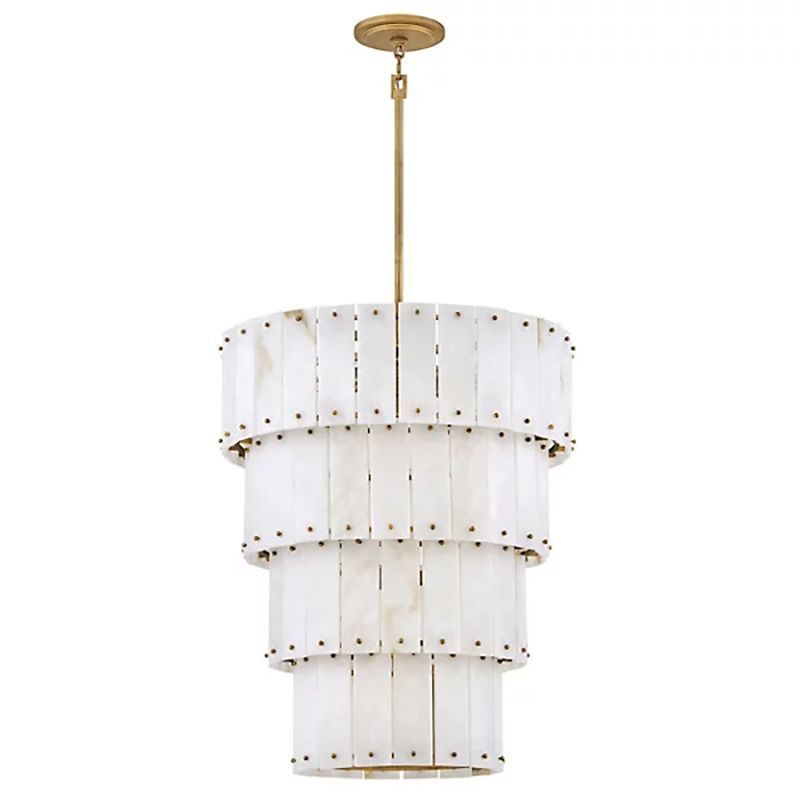 Simona Alabaster Round 4-Tier Chandelier