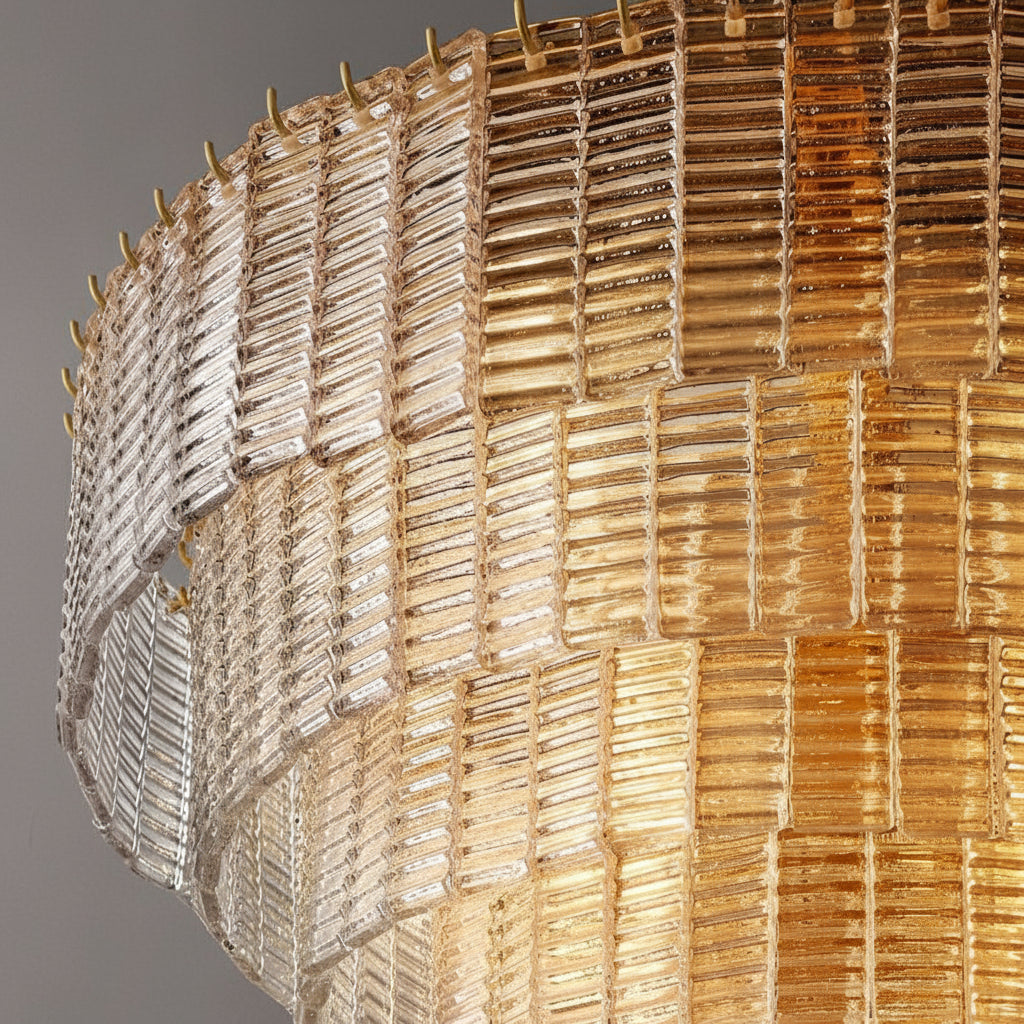 Samurix Glass Round Chandelier 41”