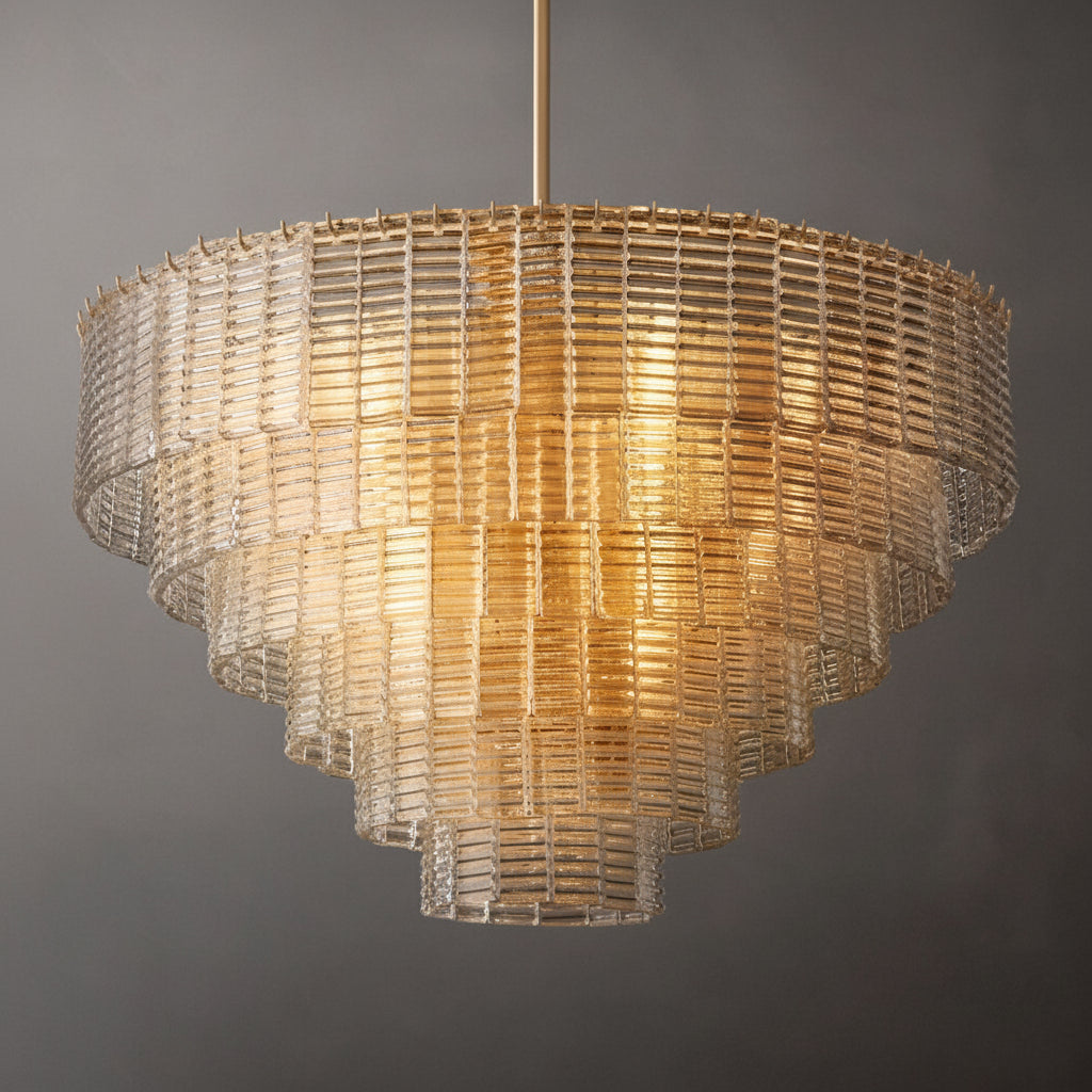 Samurix Glass Round Chandelier 41”