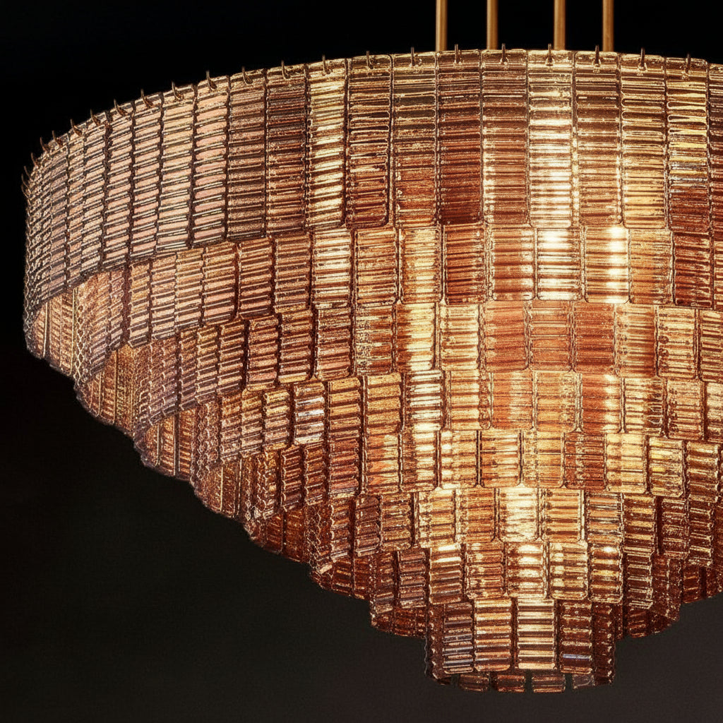 Samurix Glass Round Chandelier 41”