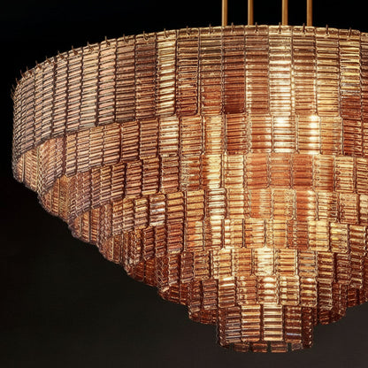 Samurix Glass Round Chandelier 41”