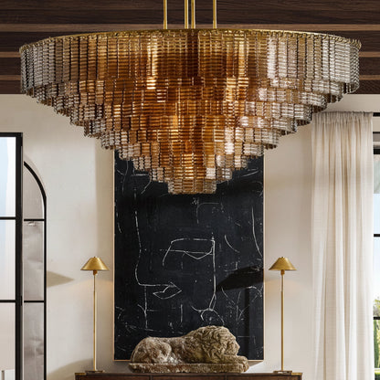 Samurix Glass Round Chandelier 41”