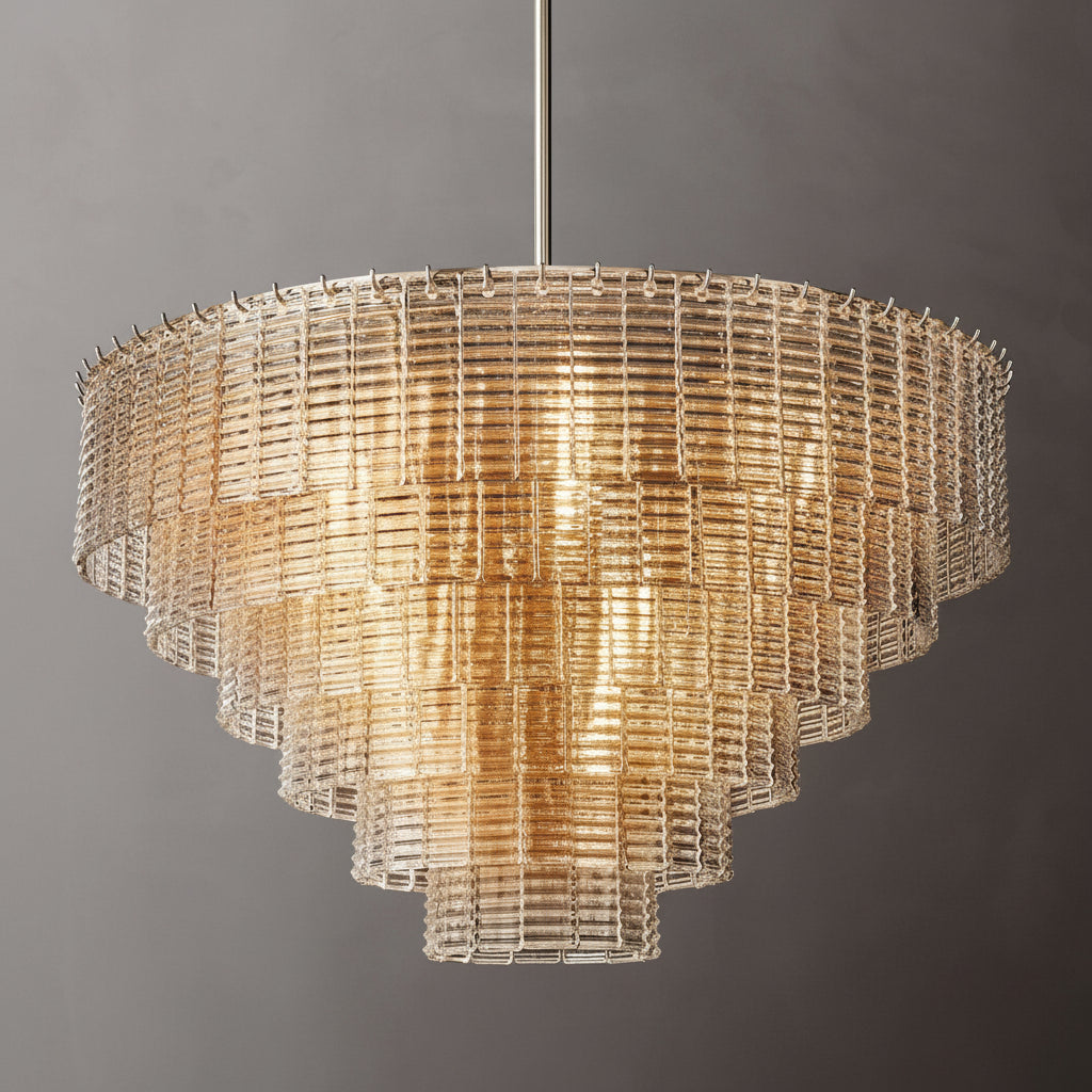 Samurix Glass Round Chandelier 41”