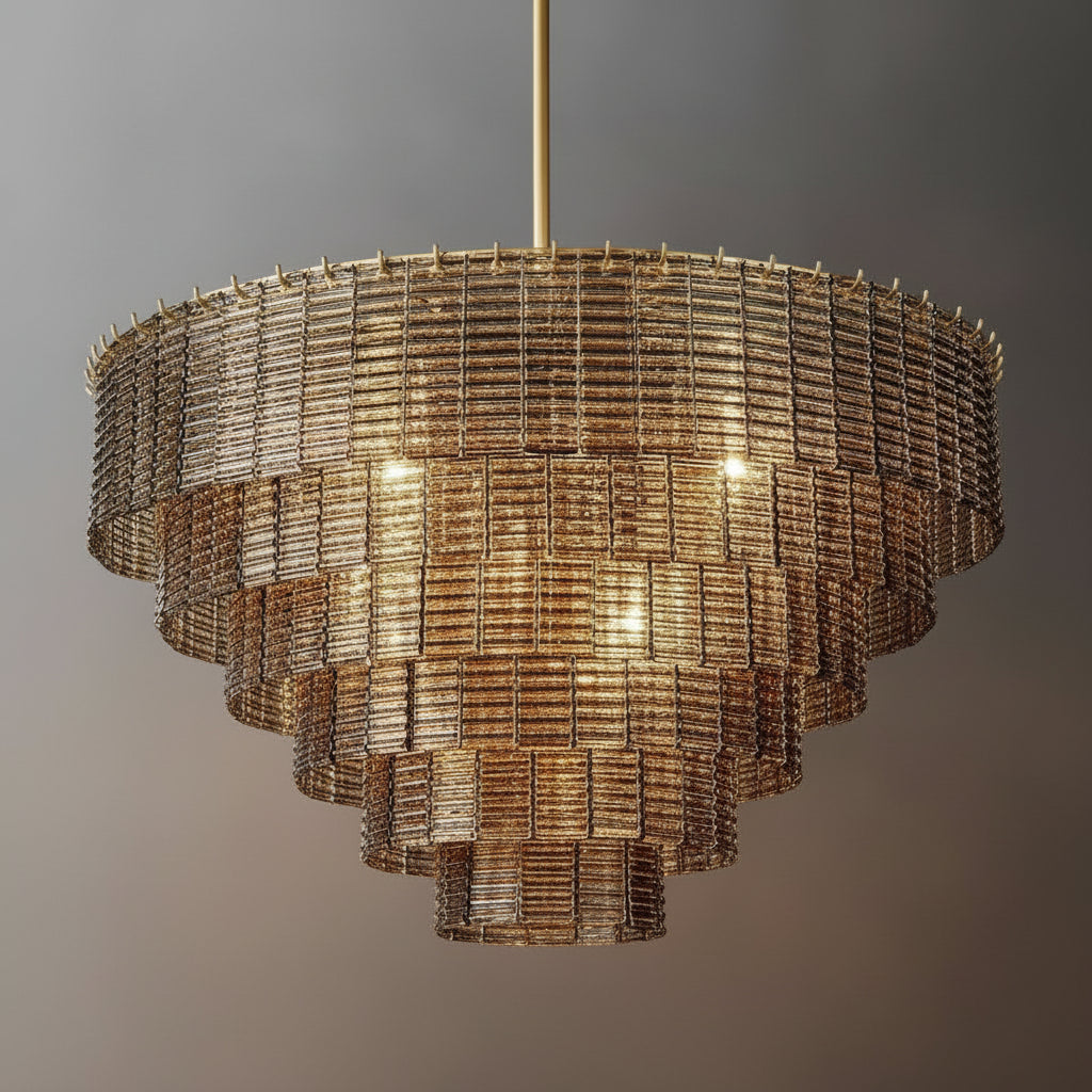Samurix Glass Round Chandelier 41”