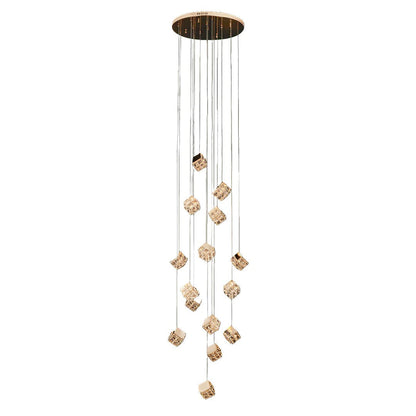 Stairs Chandelier Magic Cube Crystal Ceiling Light