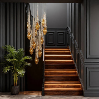 Stairway Chandelier Artistic Crystal Ceiling Light