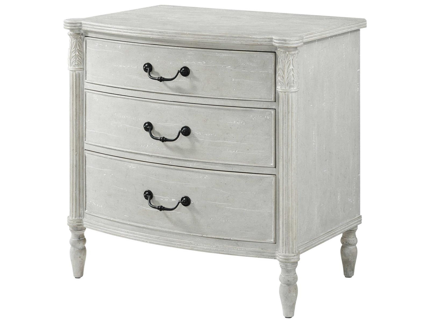 The Middleton 3-Drawer Nightstand in Limewash Faux Grey Marble