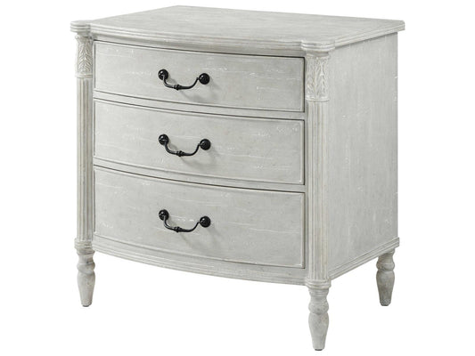The Middleton 3-Drawer Nightstand in Limewash Faux Grey Marble