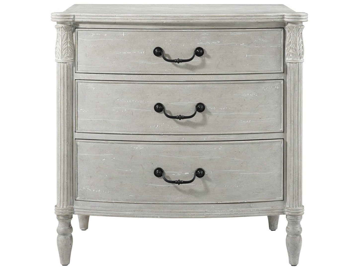The Middleton 3-Drawer Nightstand in Limewash Faux Grey Marble