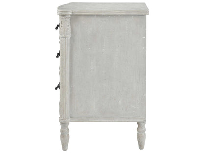 The Middleton 3-Drawer Nightstand in Limewash Faux Grey Marble