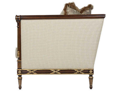 The Regent's Visit Upholstered Sofa with Carved Mahogany Wood Frame