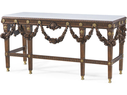 Welwyn Althorp Living History Console Table in Heirloom Finish with Marble Top