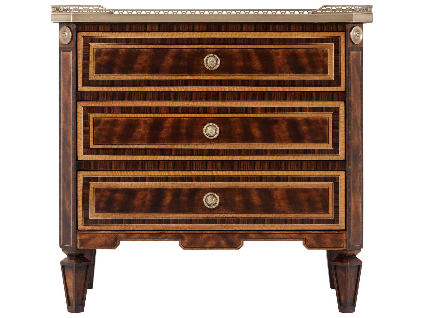 Viscount's Nightstand with Flame Mahogany and Rosewood Banding
