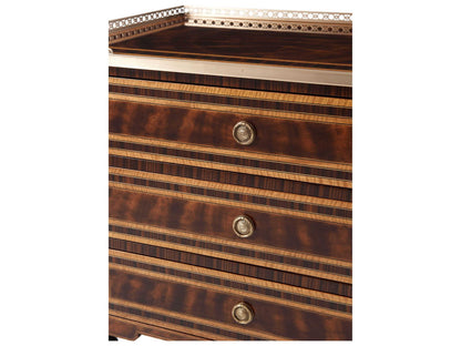 Viscount's Nightstand with Flame Mahogany and Rosewood Banding