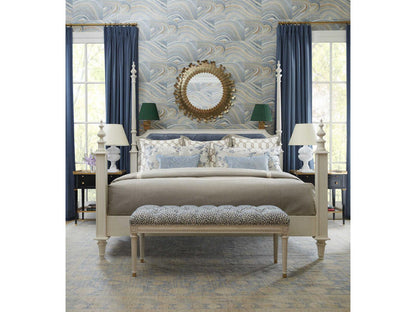 Matilde French Neoclassical Nightstand with Marble Top and Brass Accents