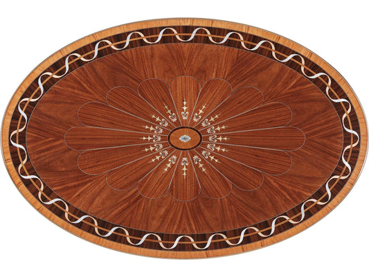 Paulette Rectangle Cocktail Table II in Mahogany and Brass
