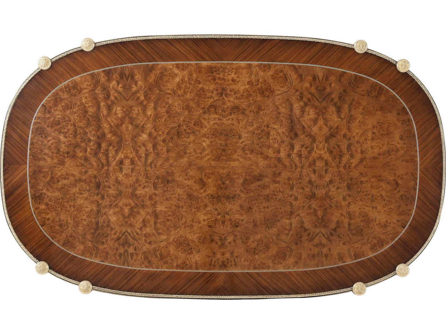Stephen Church The Timothy Oval Coffee Table in Brass and Burl Wood