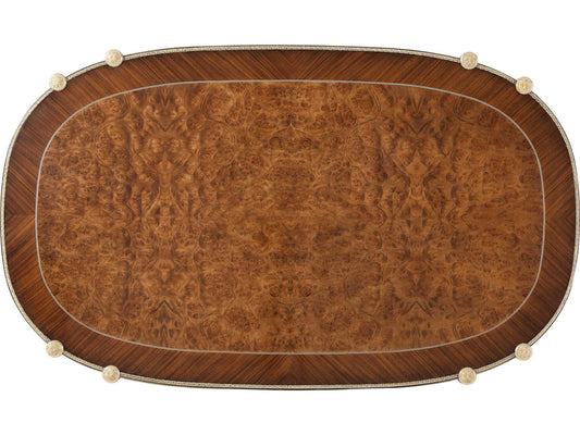 Stephen Church The Timothy Oval Coffee Table in Brass and Burl Wood