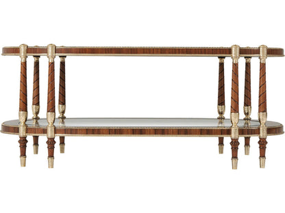 Stephen Church The Timothy Oval Coffee Table in Brass and Burl Wood