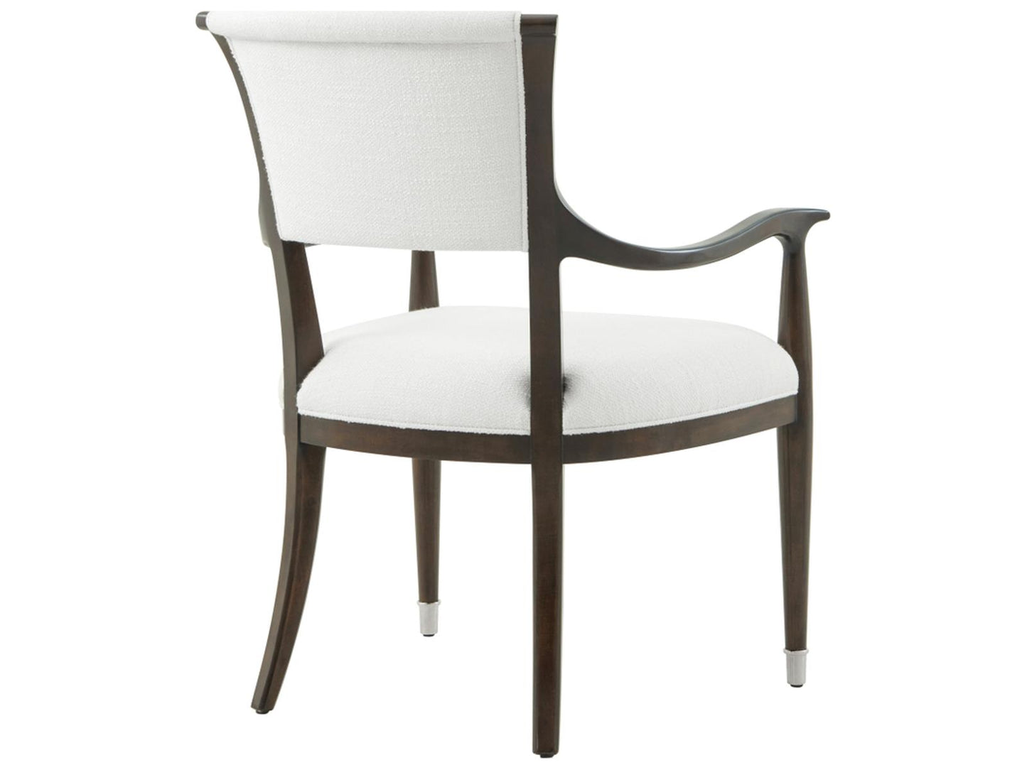 Spencer London Solid Wood Brown Upholstered Arm Dining Chair