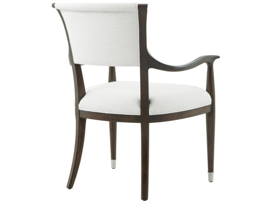 Spencer London Solid Wood Brown Upholstered Arm Dining Chair