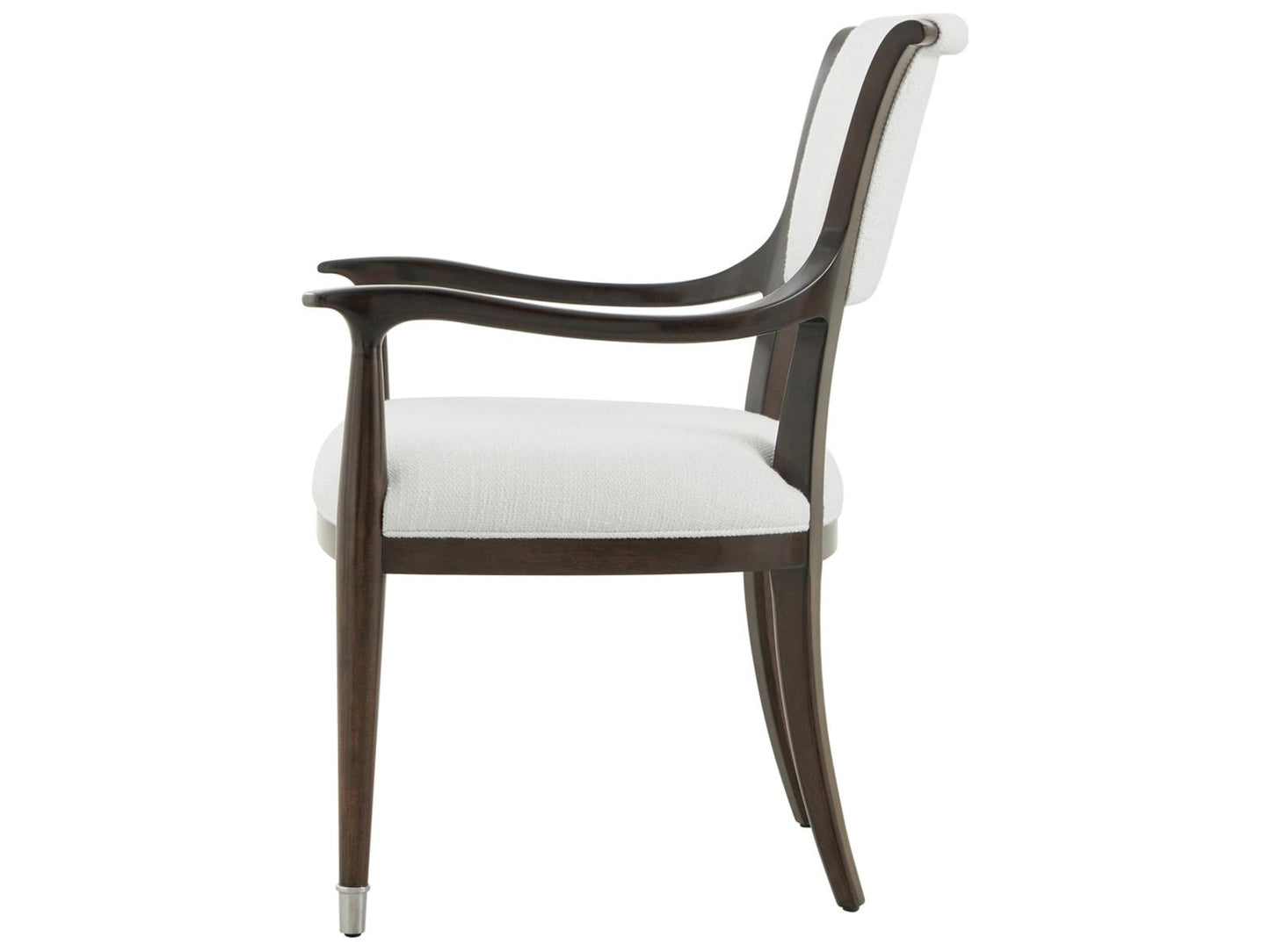 Spencer London Solid Wood Brown Upholstered Arm Dining Chair