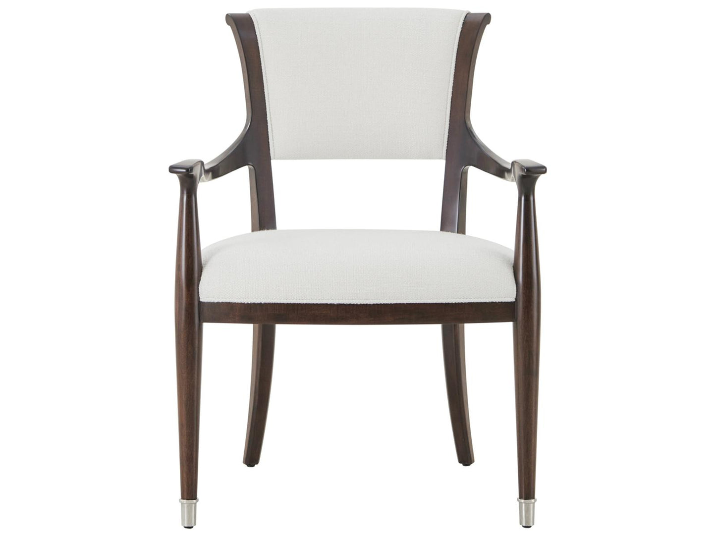 Spencer London Solid Wood Brown Upholstered Arm Dining Chair