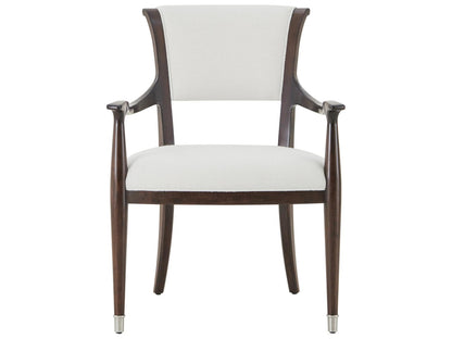 Spencer London Solid Wood Brown Upholstered Arm Dining Chair