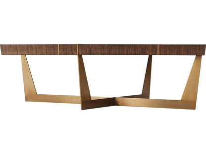 Calais Rectangular Coffee Table with Paldao Veneer and Brass