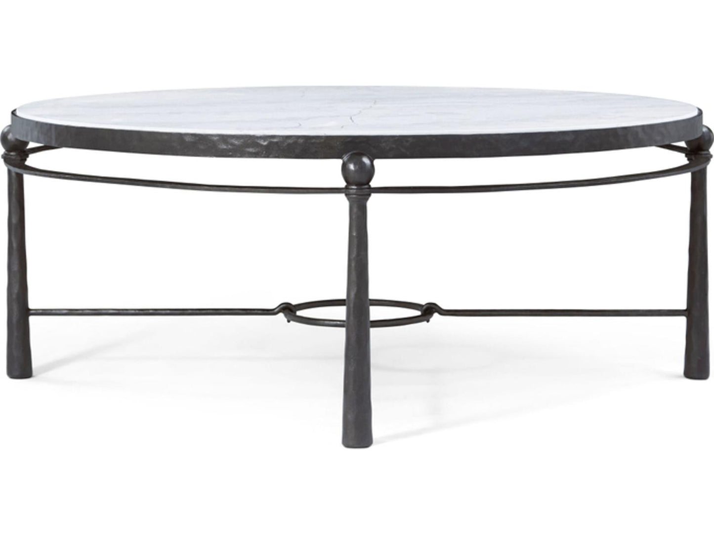 Spencer London Round Metal Cocktail Table with Quartz Top