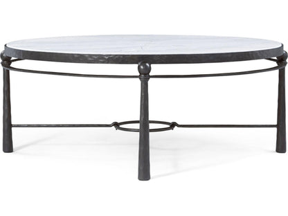 Spencer London Round Metal Cocktail Table with Quartz Top
