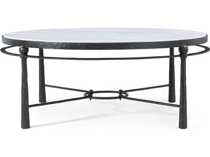 Spencer London Round Metal Cocktail Table with Quartz Top