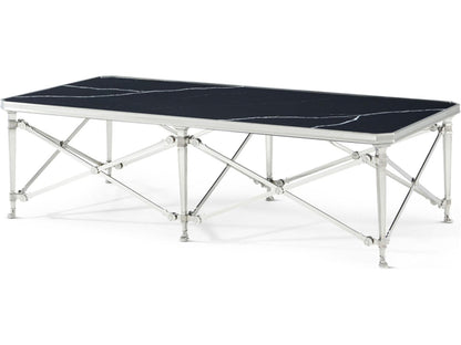 Spencer London Rectangle Coffee Table Nickel Plated Brass with Quartz Top