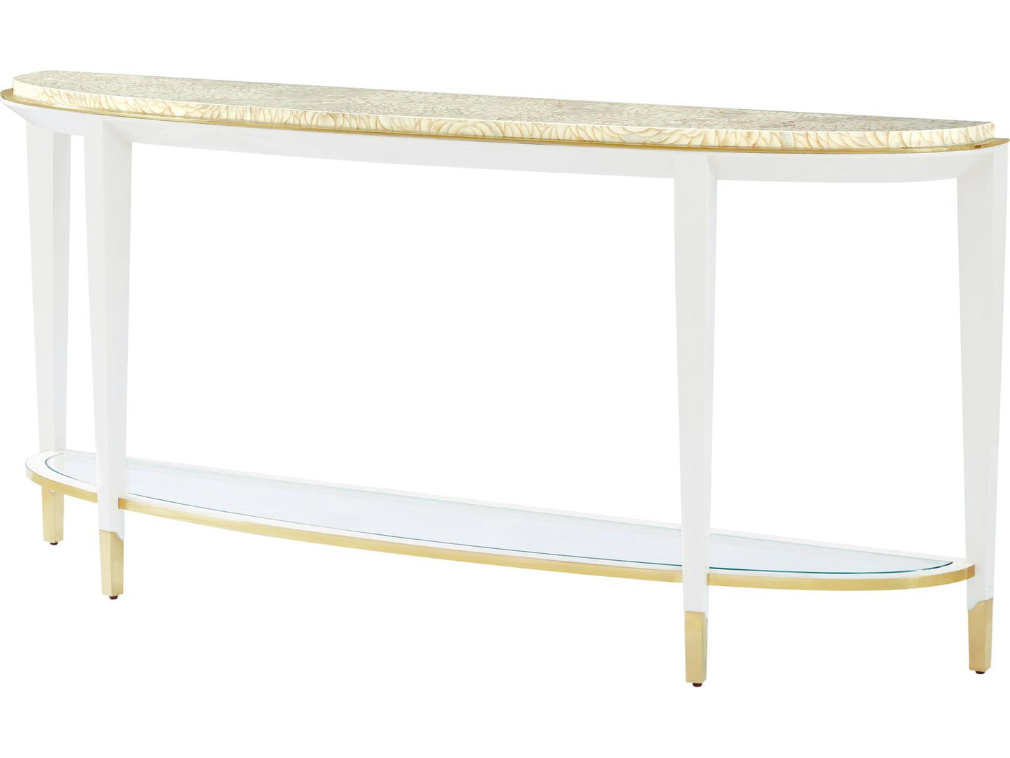 Judith Leiber Couture Demilune Glass Console Table