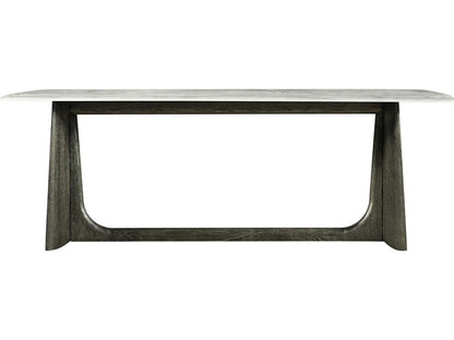 Repose 10-Seat Rectangular Dining Table with Gan Eden Quartz Top and Charcoal Oak Base