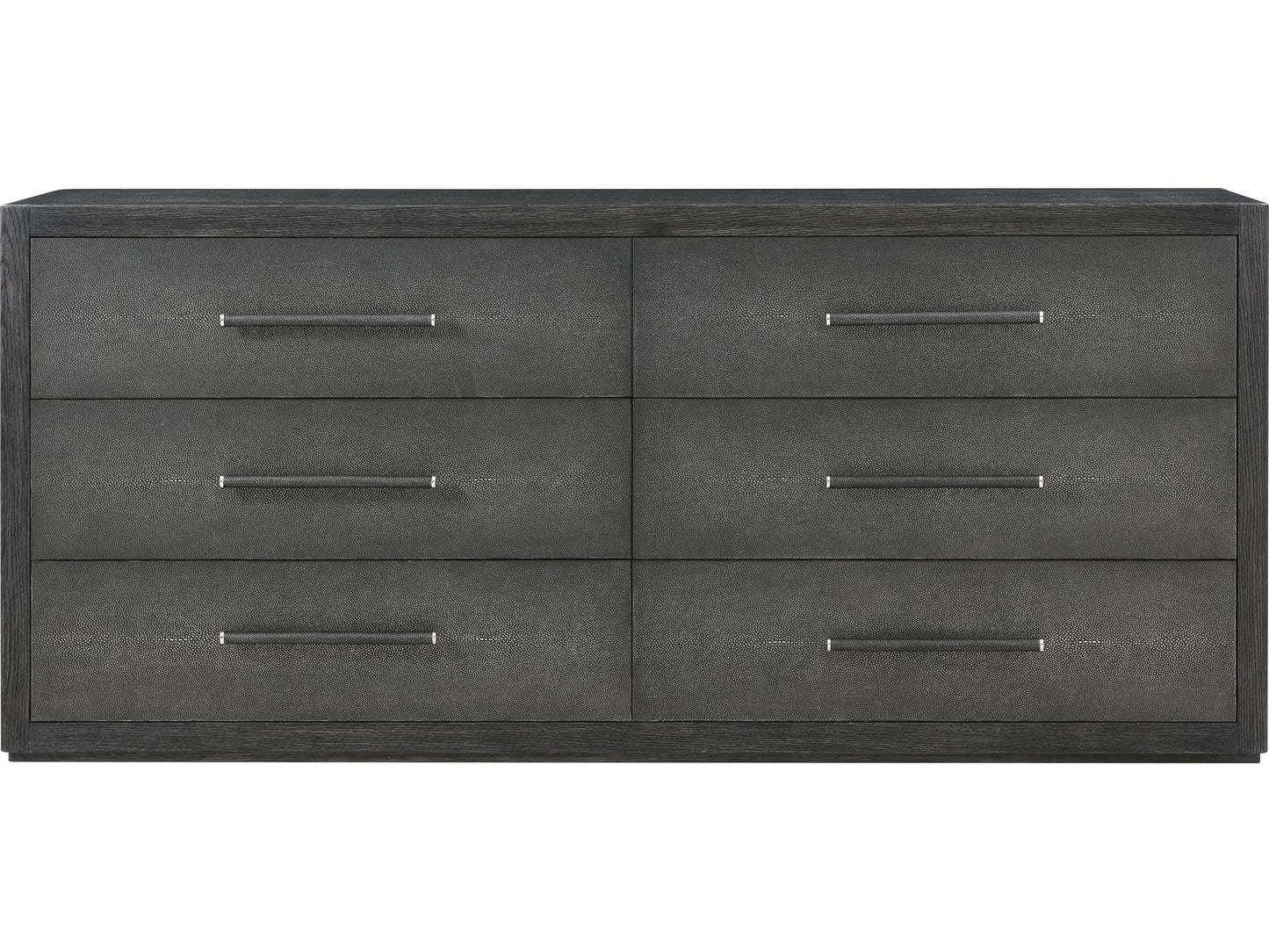 Maxwell 6-Drawer Dresser in Obsidian Shagreen and Oak