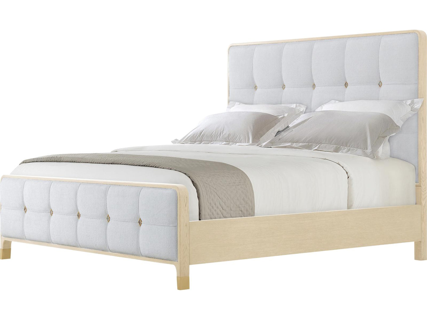 Judith Leiber Couture White Upholstered King Bed