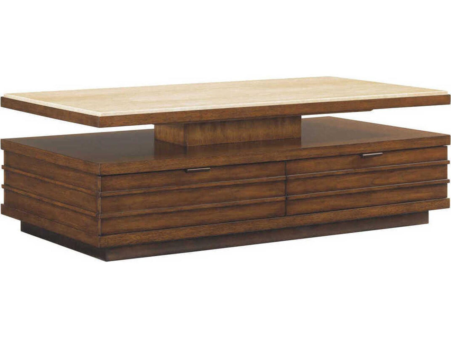 Ocean Club Solstice Rectangle Coffee Table in Sun-Drenched Sienna and Walnut