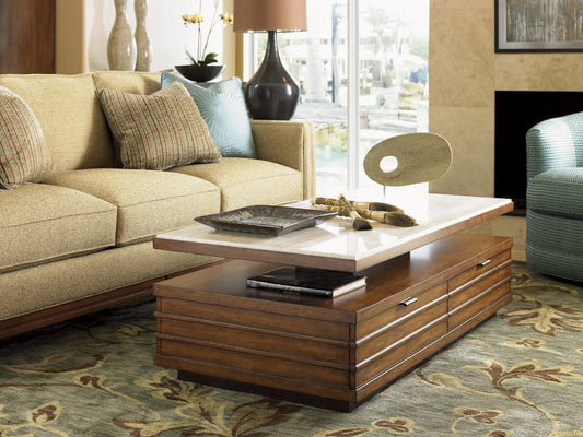 Ocean Club Solstice Rectangle Coffee Table in Sun-Drenched Sienna and Walnut
